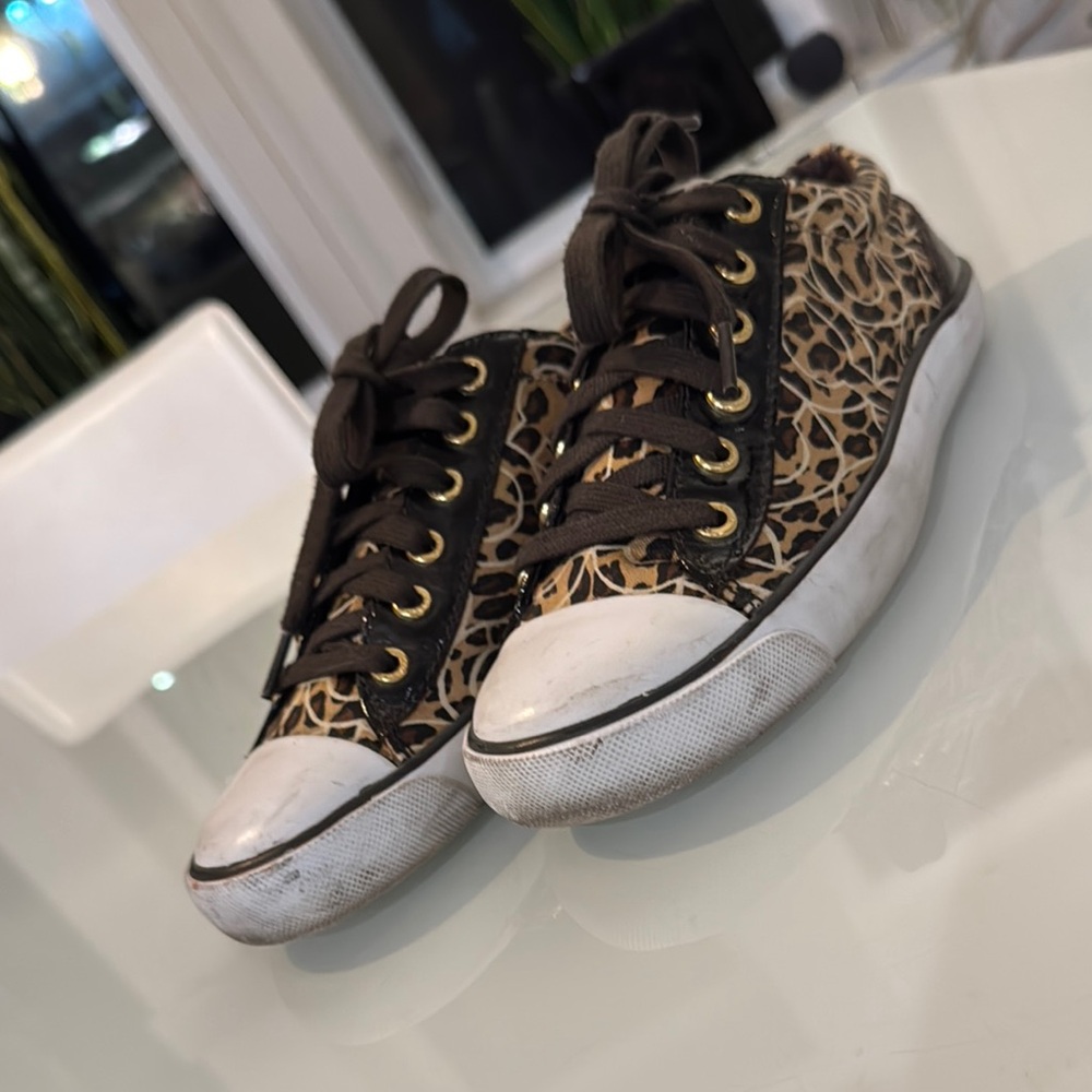 Coach Brown Leopard Print Sneakers - sizes 7